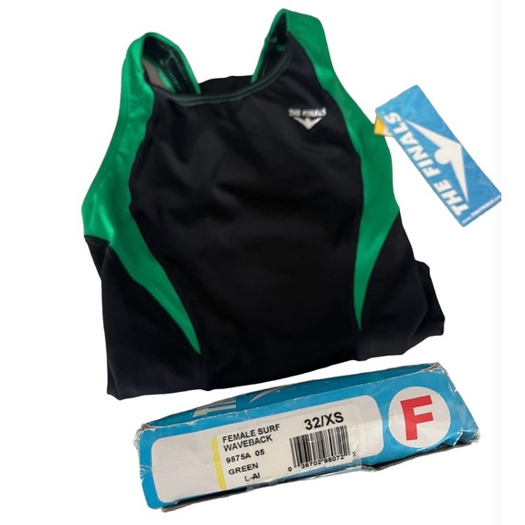 NWT The Finals SZ 32 XS Surf Splice Racerback Swimsuit - Picture 5 of 6